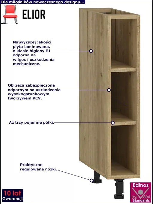 Dolna szafka kuchenna dąb craft - Vokres 2X