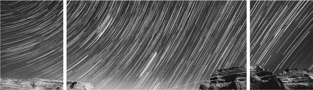 Czarno - biały obraz gwiaździstego nieba (170x50 cm)