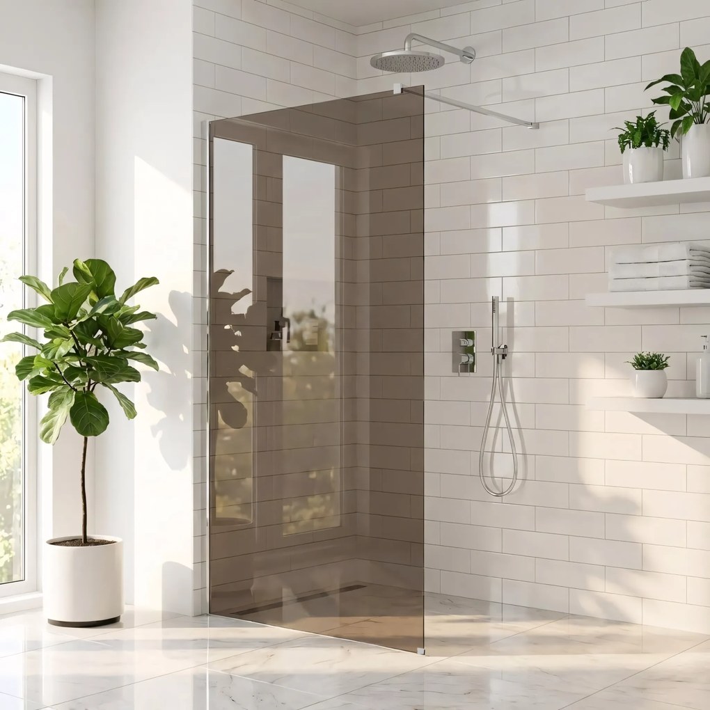 Kabina prysznicowa Walk-In Rea Flexi Brown / Chrome 80