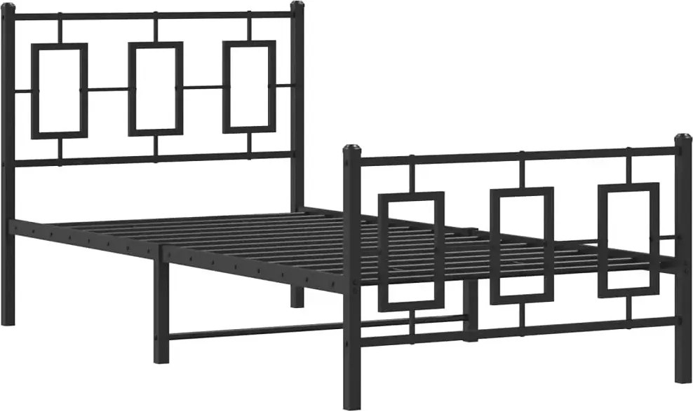 Czarne pojedyncze łózko metalowe 90x200 cm D2-F72