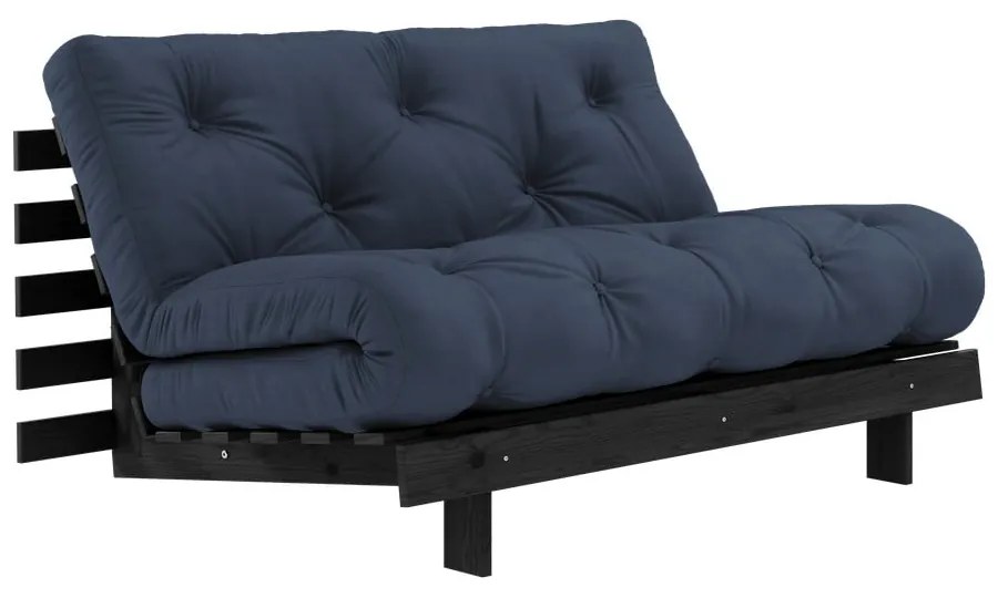 Ciemnoniebieska rozkładana sofa 140 cm Roots Black Night – Karup Design