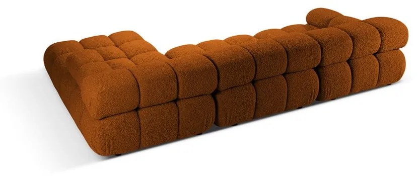 Pomarańczowy narożnik modułowy z materiału bouclé (prawostronny) Bellis – Micadoni Home