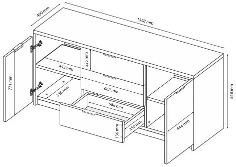 Biała nowoczesna komoda do przechowywania połysk M4-F34