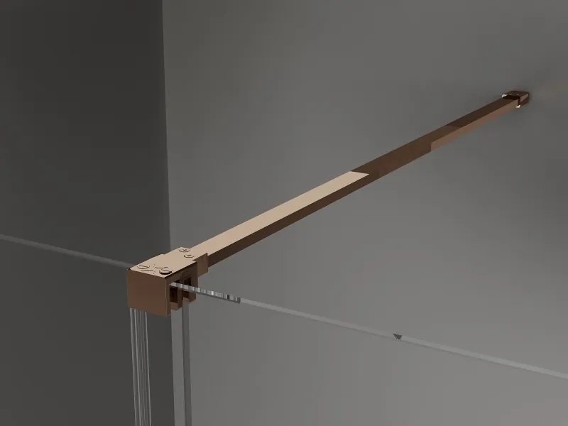 Mexen Velar ścianka prysznicowa rozsuwana Walk-in 150 x 200 cm, szron 8 mm, różowe złoto - 871-150-000-33-60