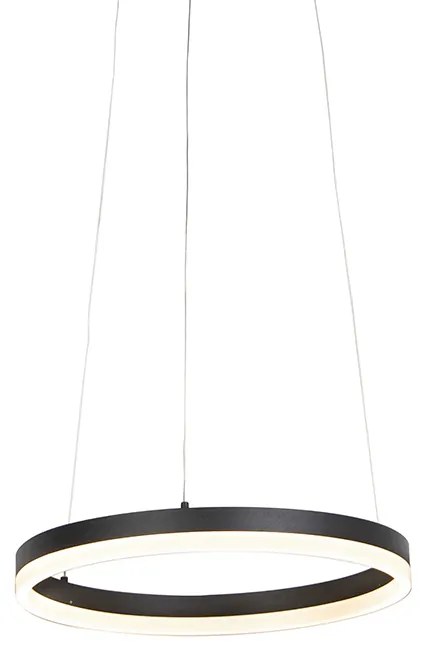 Designerska lampa wisząca czarna 40 cm z wbudowanym LED o 3-stopniowym ściemnianiu - Anello Nowoczesny Oswietlenie wewnetrzne