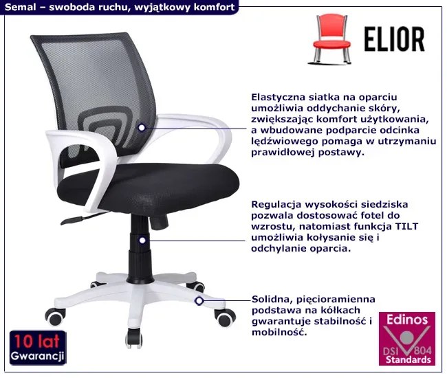 Czarne dziecięce krzesło obrotowe - Kryspis