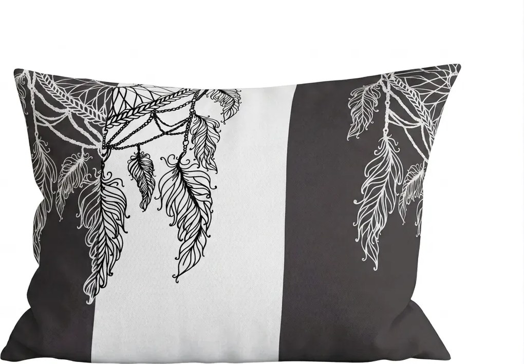 Poszewka na poduszkę z mikrofibry TIRSO 50x70 cm, szaro-biała