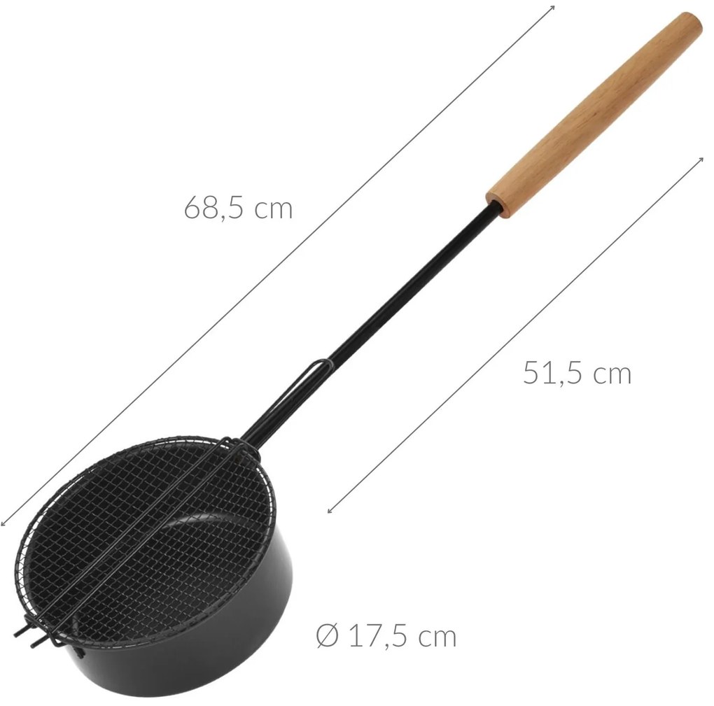 Patelnia na ognisko z kratką, dł. 51,5 cm