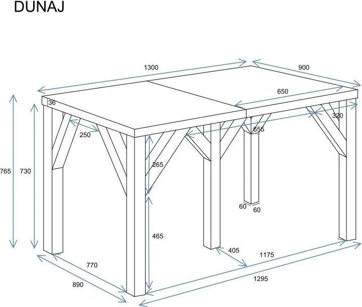 Stół Dunaj 350 rozkładany od 130 do 350 cm kaszmir