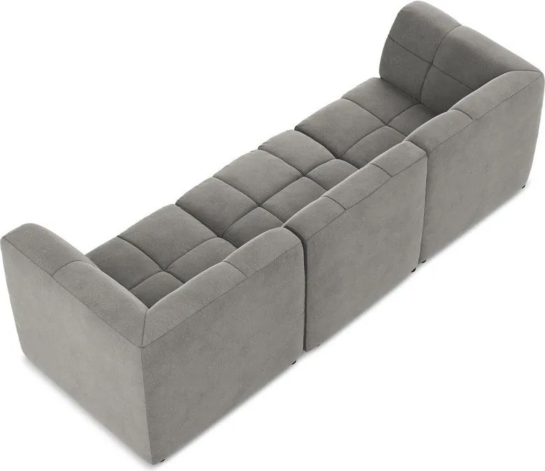 Szara aksamitna sofa 255 cm Aloha – Makamii