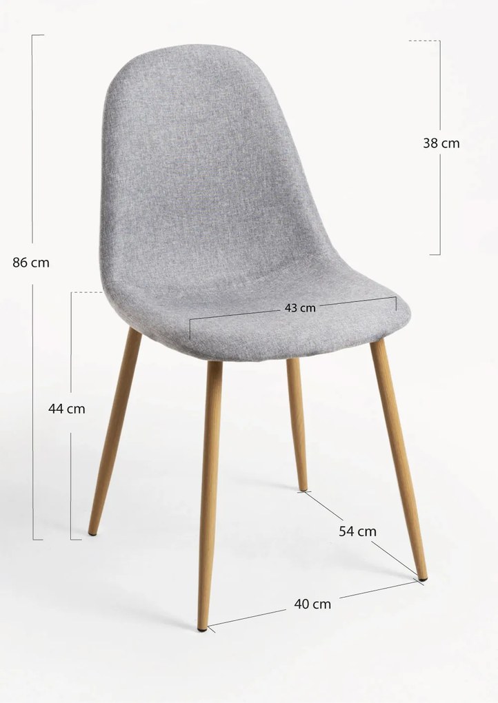 Zestaw 4 Krzese Teok Tkanina