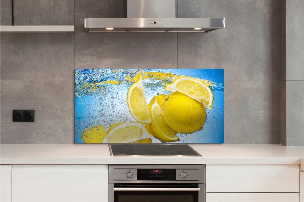 Szkło do Kuchni na Ścianę Cytryny w Wodzie
