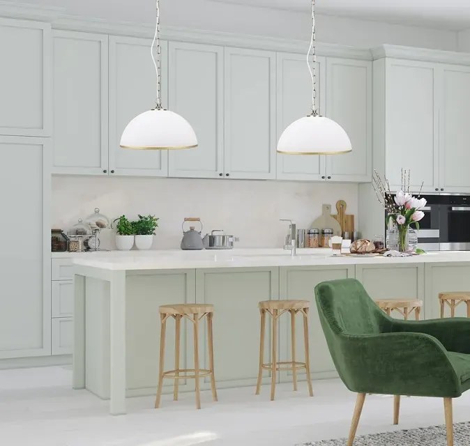 Klasyczna lampa wisząca ze szklanym kloszem ozdobionym złotym paskiem - 5X V157 M9-B11