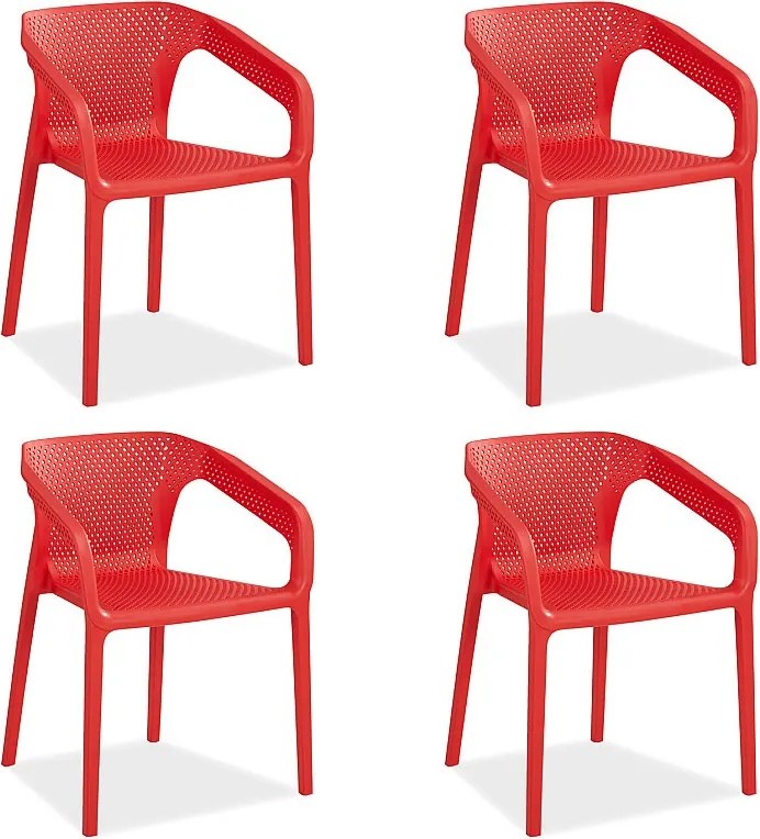Krzesło ogrodowe 55x74,5x54 cm czerwone