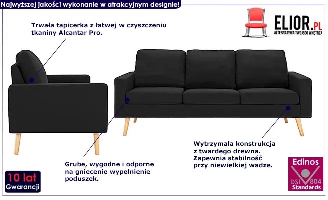 2-częsciowy czarny zestaw wypoczynkowy P5-M50