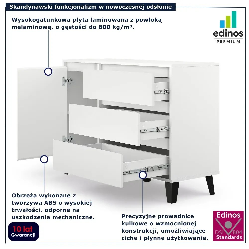 Biała Komoda Z Szafką I Szufladami H5-H59