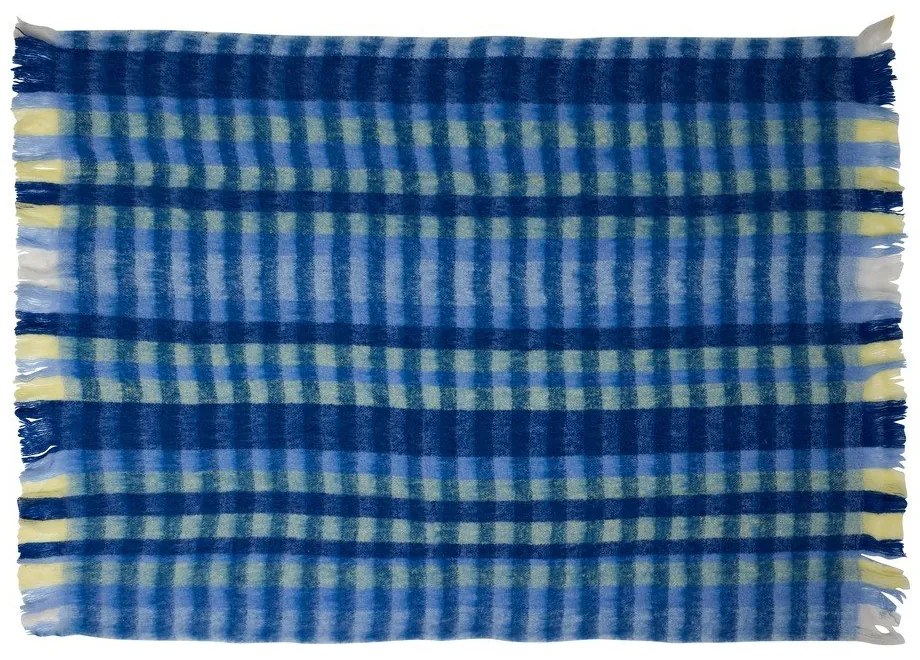Niebieski koc z mieszanki wełny 140x200 cm Loom – Hübsch