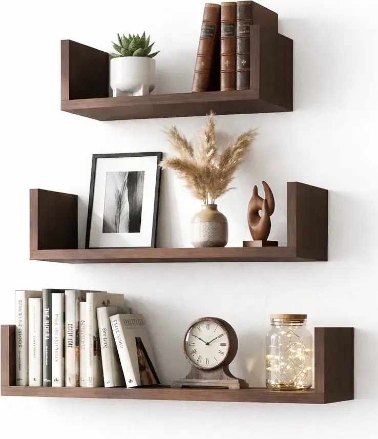 Komplet 3 półek ściennych w kolorze wenge B1-H99