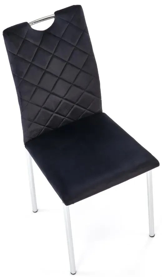 Krzesło tapicerowane K578 VELVET czarne HALMAR