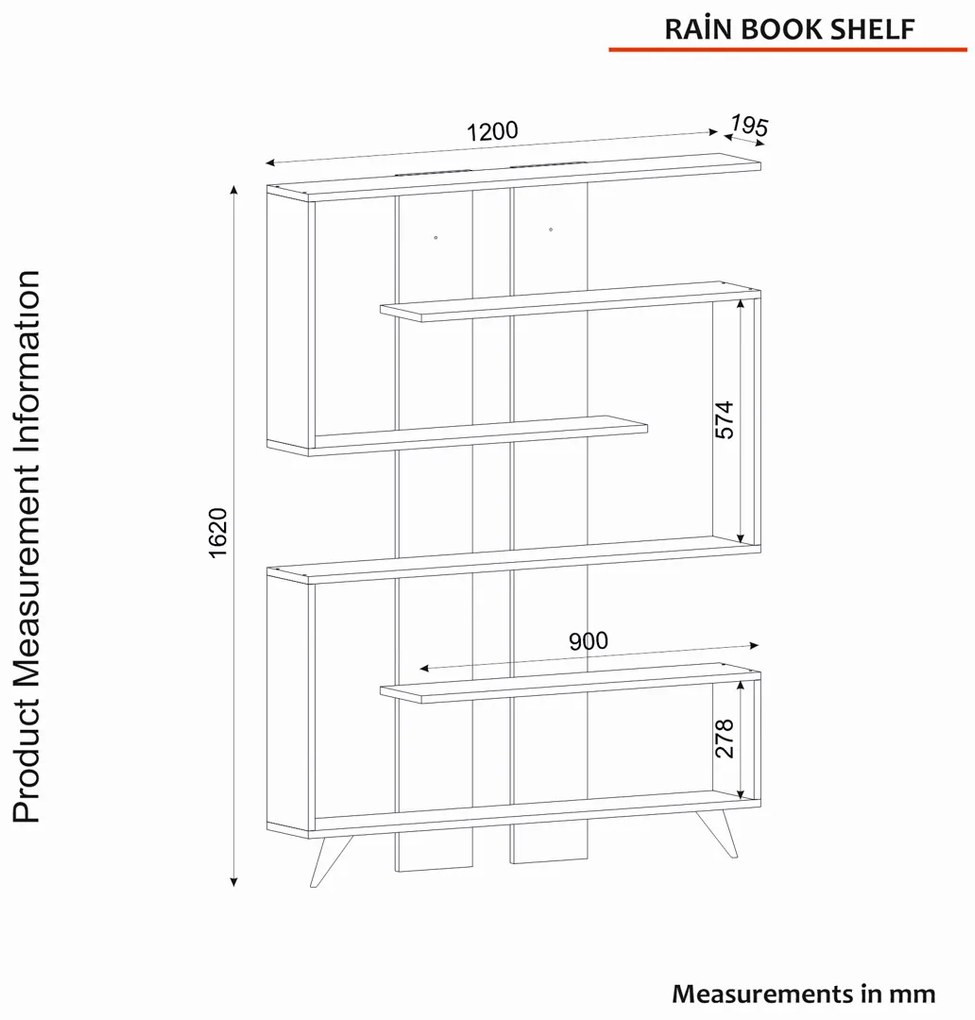 Biblioteczka Rain White Walnut
