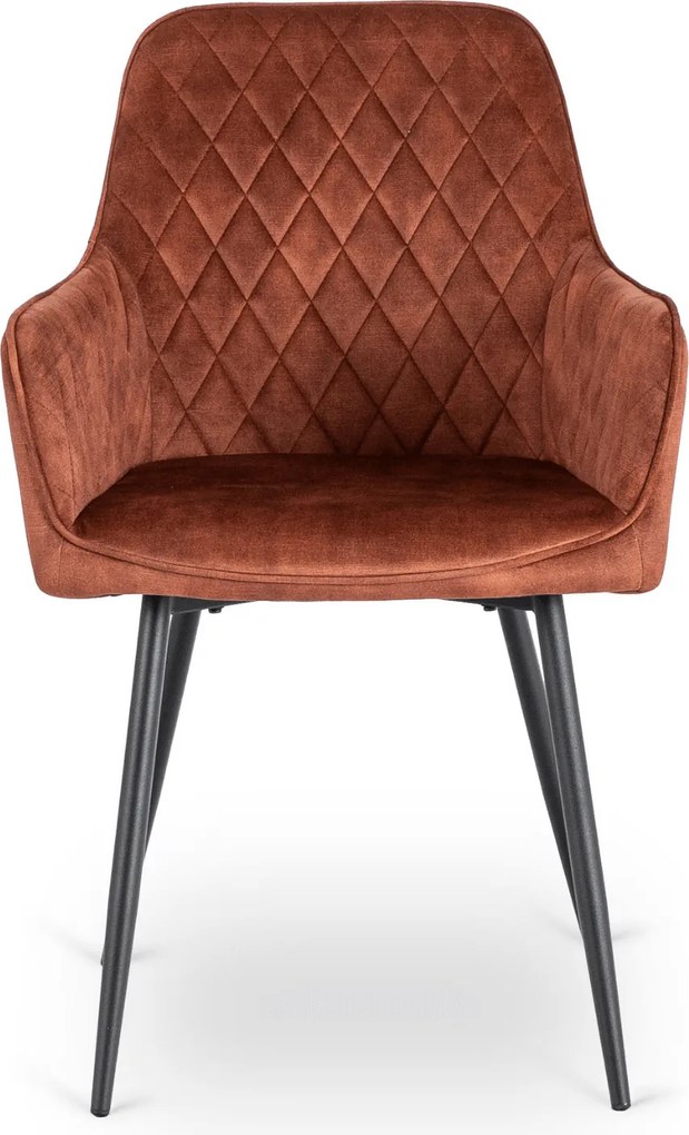 Krzesło Tapicerowane do Jadalni BRESSO Rude Welurowe Nowoczesne Loft