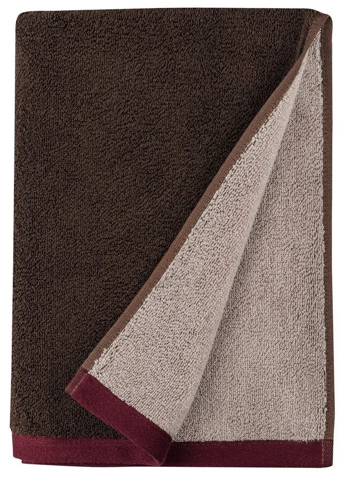 Brązowy ręcznik kąpielowy z bawełny organicznej frotte 70x133 cm Soft – Mette Ditmer Denmark
