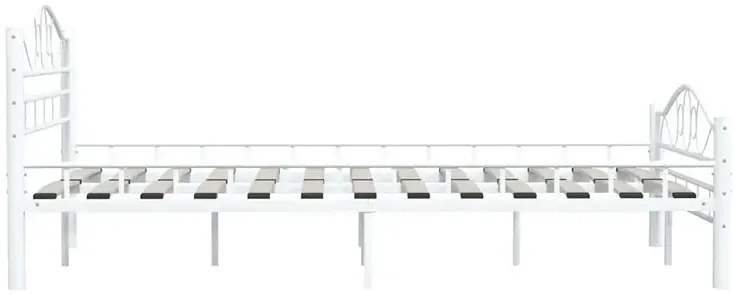 Białe Metalowe Łóżko 120X200 Cm Hubio Dąb K2-N93