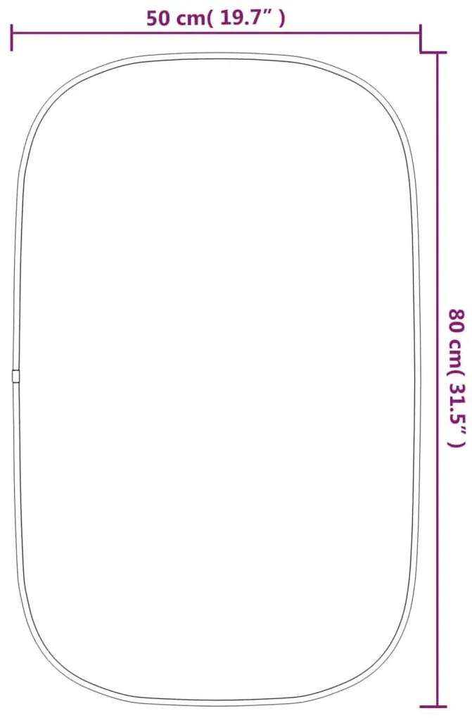Lustro owalne w czarnej ramie 80x50 cm D7-B12
