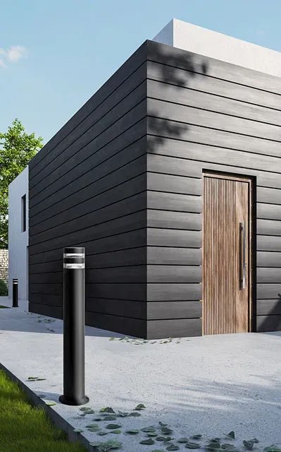 Czarna nowoczesna lampa słupek ogrodowy - 3X A457 E6-Z60