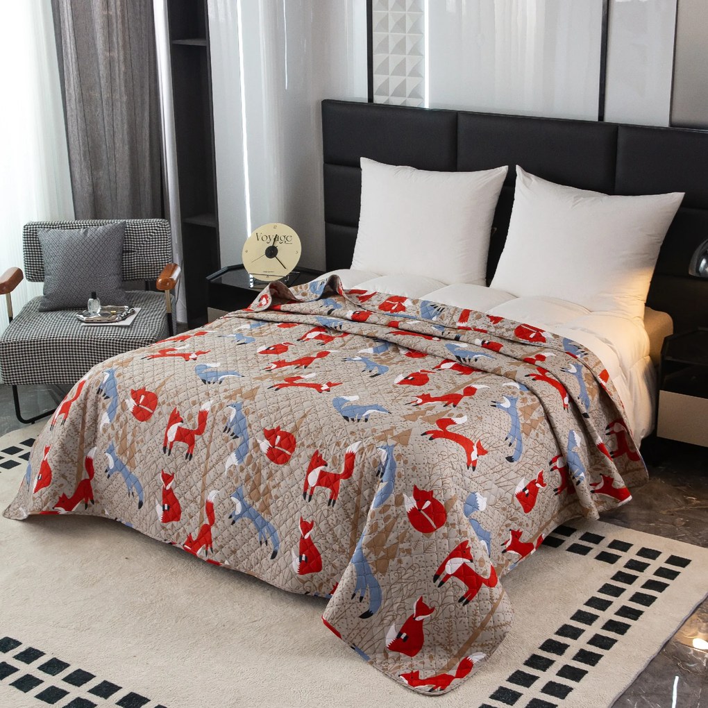 Narzuta na łóżko RED FOX brązowy Rozmiar: 220 x 240 cm