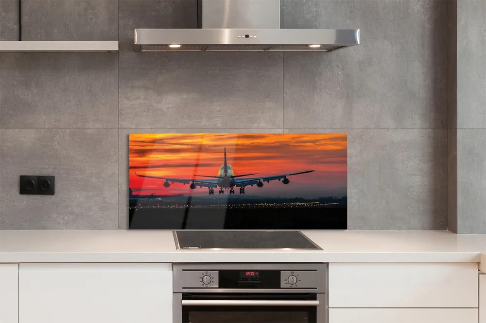 Panel nad Blat Kuchenny Samolot w Chmurach o Zachodzie