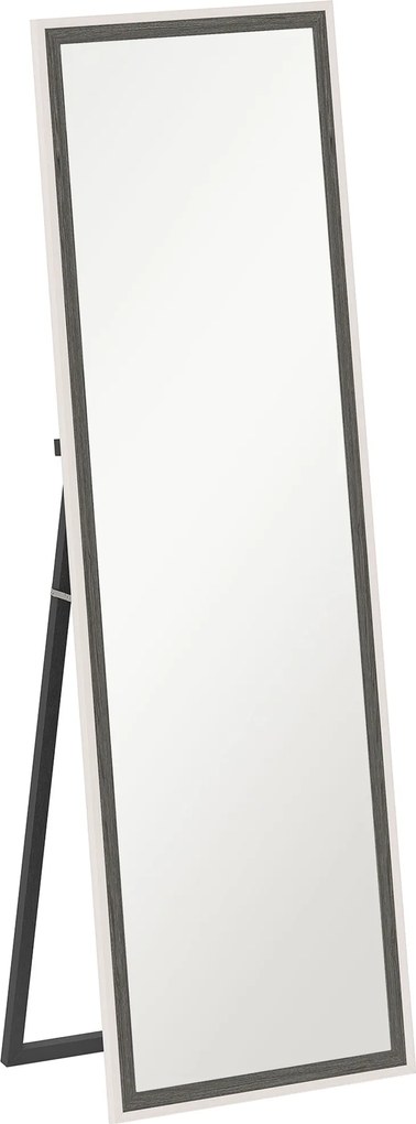 HOMCOM Lustro pełnej długości, rama MDF, folia odporna na stłuczenia, 162,6 x 53,3 cm, Szare