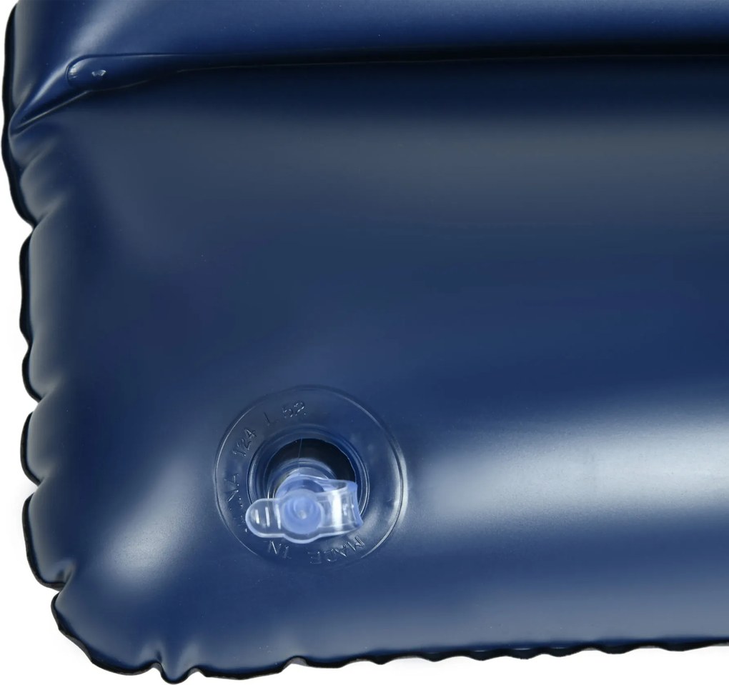 Outsunny Materac powietrzny dla 2 osób, z pompką ręczną, miękki i wytrzymały, 203x152x22cm, Niebieski