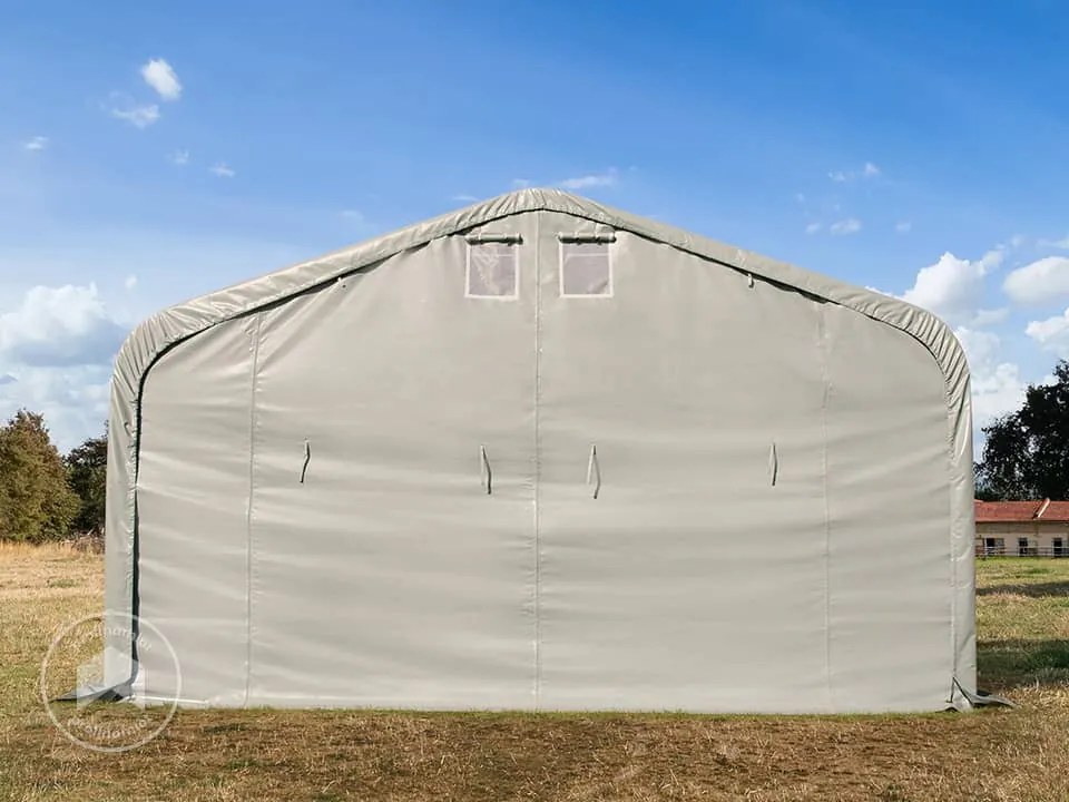 TOOLPORT Namiot rolniczy 6x6m, PVC 850, szary, Podłoże betonowe - (6678173)