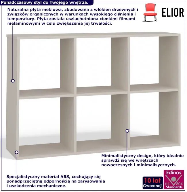 Beżowy regał nowoczesny kaszmir 4x T8-W78