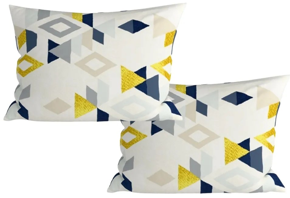 Zestaw 2 sztuk dekoracyjnych poszewek na poduszkę z mikrofibry GEOMETRICA 50x70 cm, kolorowa
