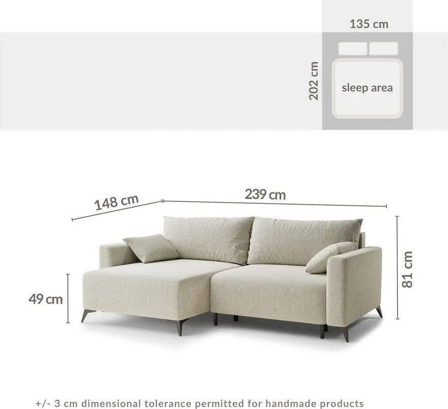 Brązowy rozkładany/ze schowkiem narożnik z tkaniny szenilowej (lewostronny/z szezlongiem) Leon – Maison de Rêve