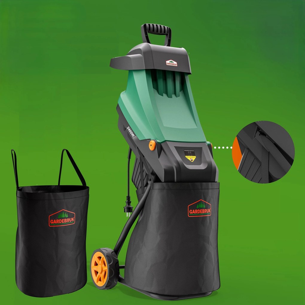 Rozdrabniacz do gałęzi VAVRO, 2400W, 50l, czarno-zielona Gardebruk
