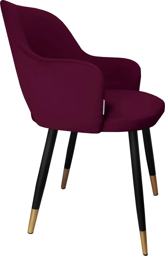 Krzesło Milano tkanina Welur noga metalowa elegancki komfort wnętrza : Kolor nogi - Czarno-złota stożek, Kolor tkaniny - VELVET - MG02, Typ siedziska - Siedzisko obrotowe 360°