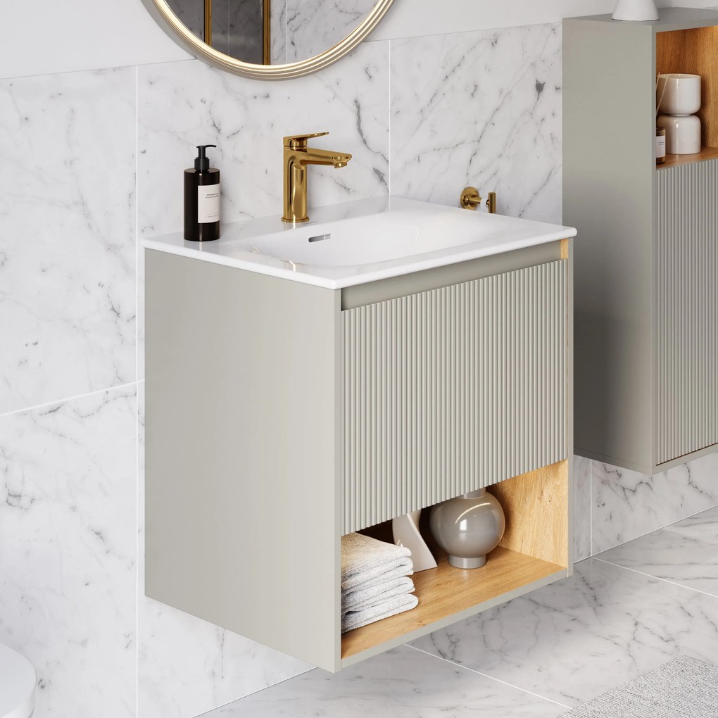 Szafka podumywalkowa BELDIVO 60 cm z umywalką ceramiczną