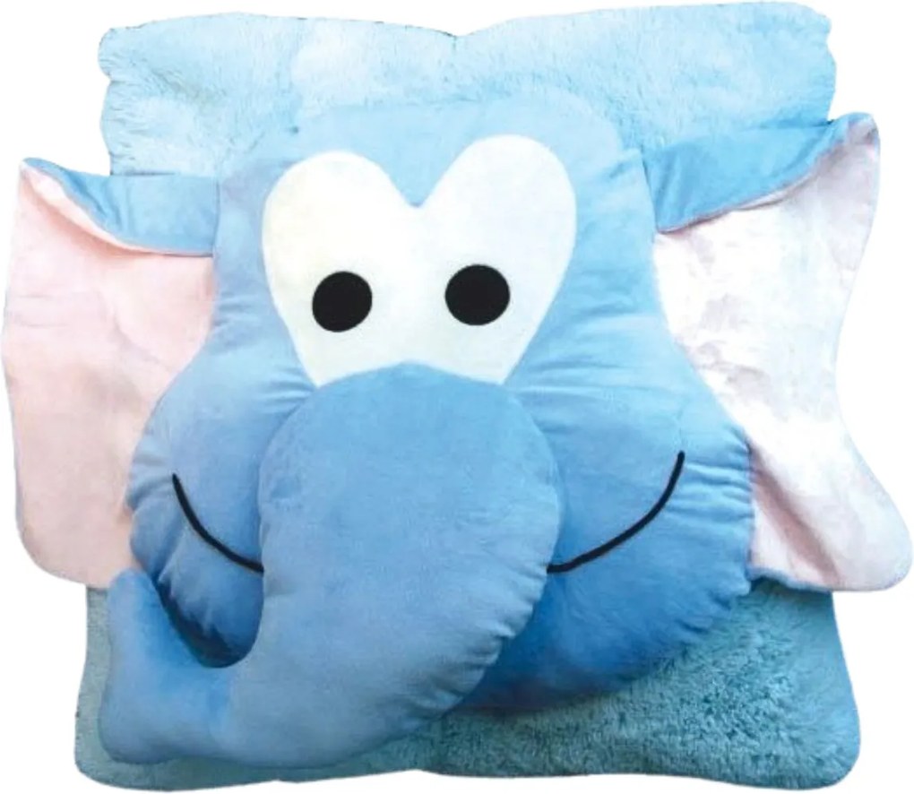 PROMOCJA Dziecięca poduszka CUDDLI FRIENDS 70x70 cm pluszowa - różne kolory II. jakość Kolor: Niebieski
