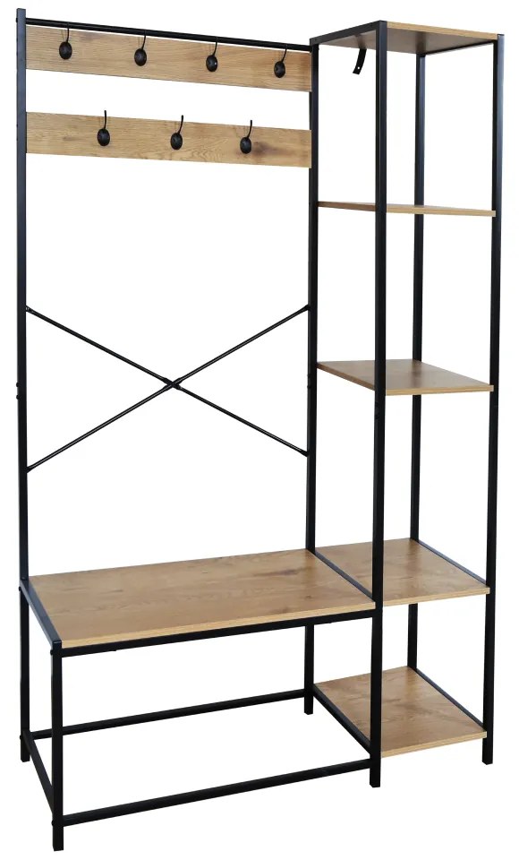 Wieszak z półkami BERDY, dąb