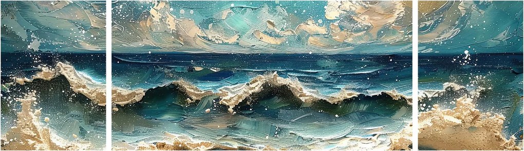 Obraz - Malowanie morza (170x50 cm)