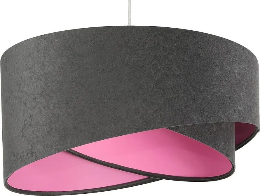 Lampa wisząca GEMSTONE GRAY grafitowa/różówa