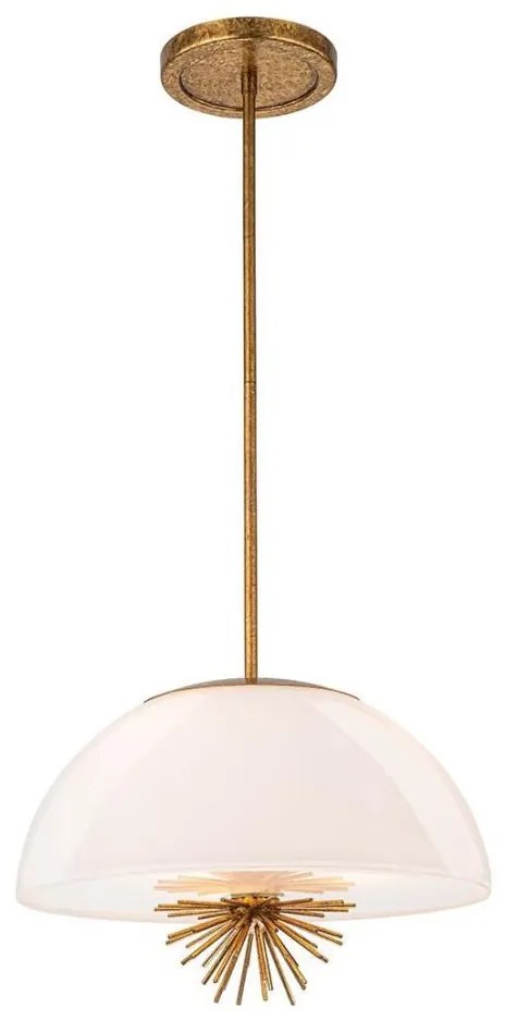 Quoizel STARING-3P-DG-OPAL-Żyrandol na drążku STARING 3xE14/40W/230V pr.45,7cm złoty