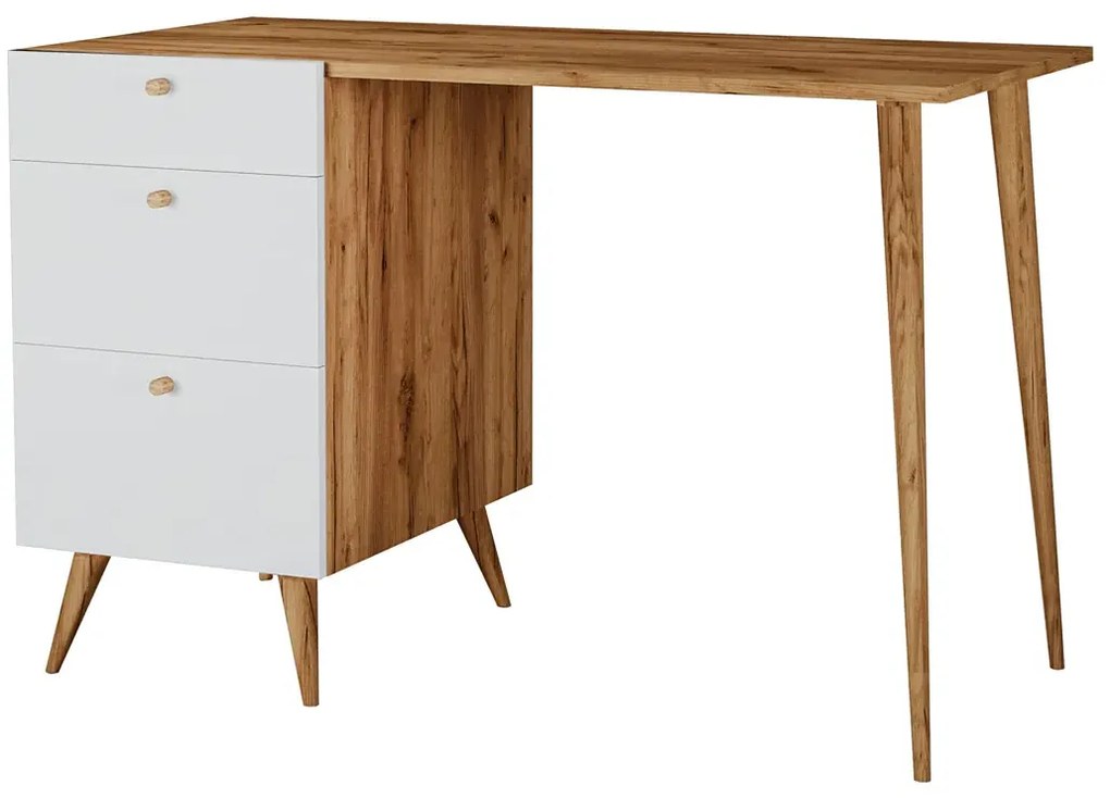 Skandynawskie biurko dąb craft + biały Z6-E47