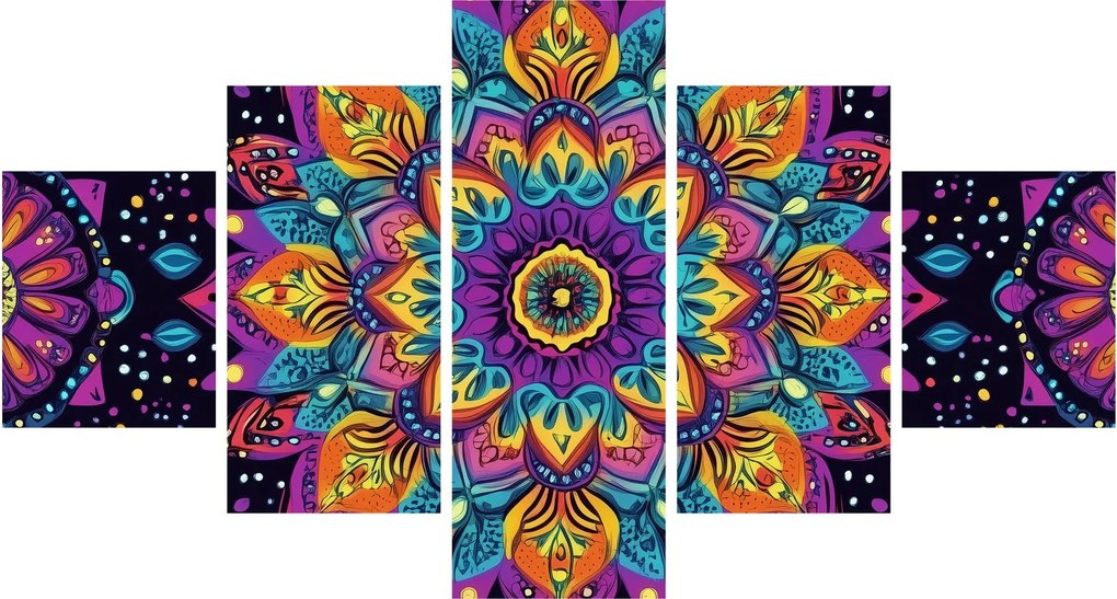 Obraz - Kalejdoskopowa mandala (125x70 cm)