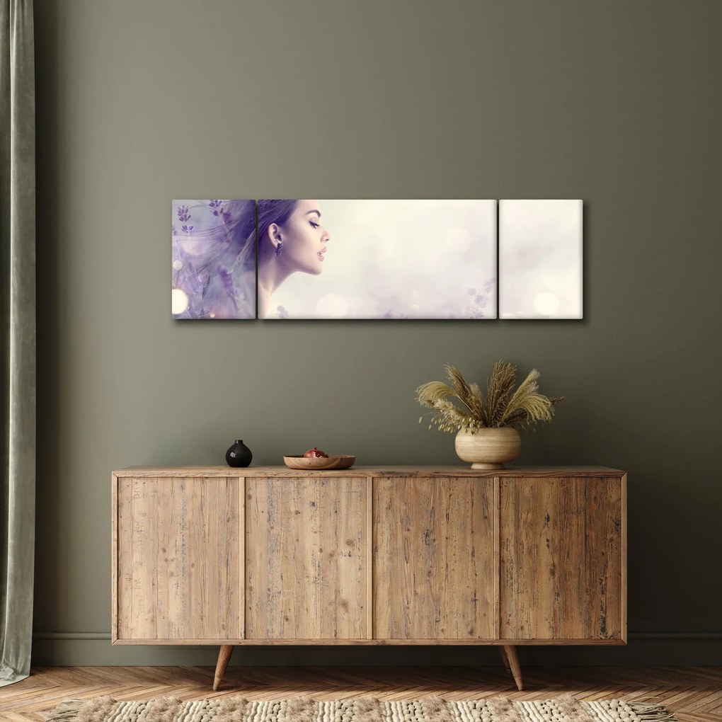 Obraz kobiety z lawendą (170x50 cm)