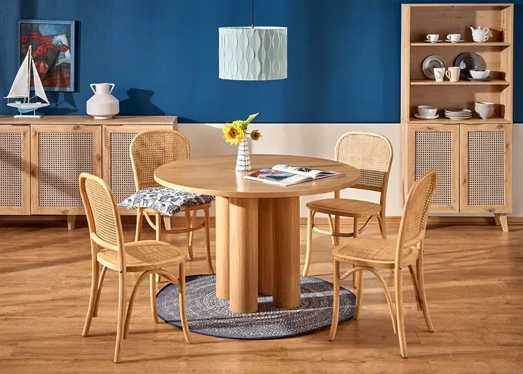 Okrągły rustykalny stół z 4 krzesłami T9-Z46