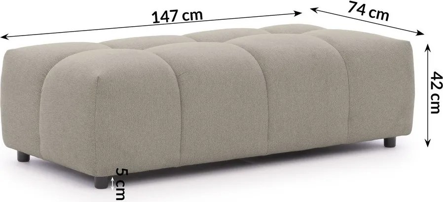 Szarobrązowy podnóżek Albane – Ropez